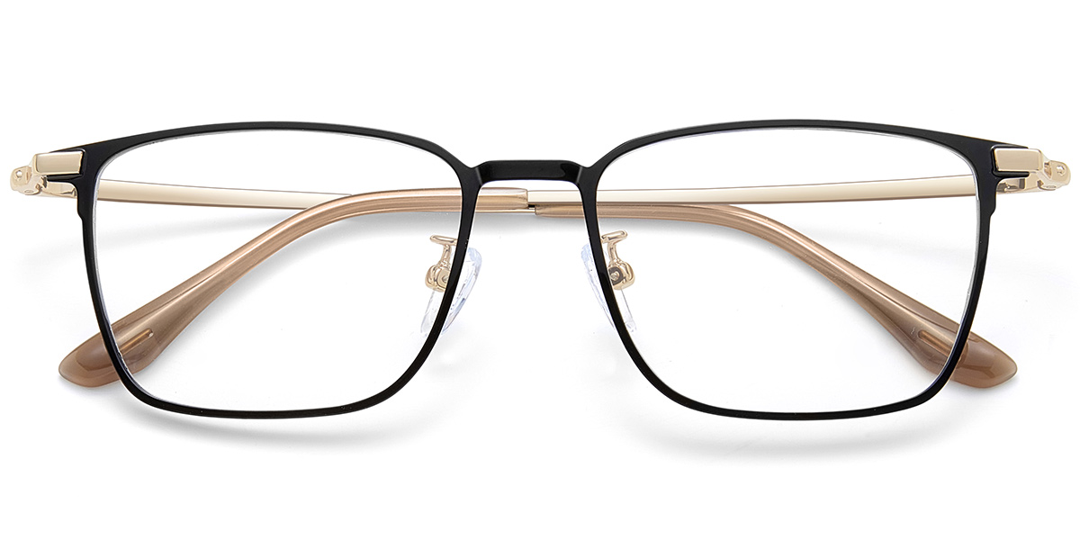 Acetate Square Reading Glasses black-gold