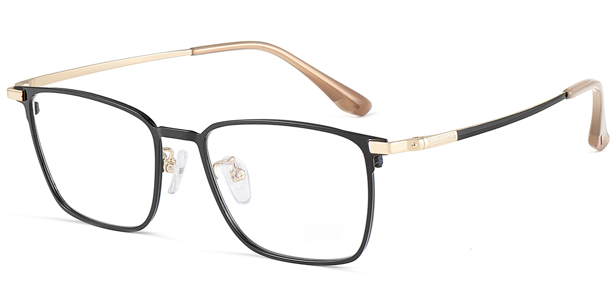 Acetate Square Reading Glasses black-gold
