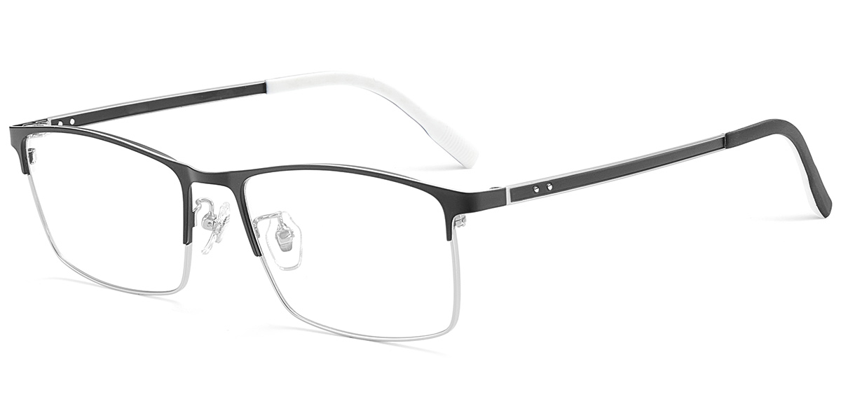 Rectangle Reading Glasses black-silver