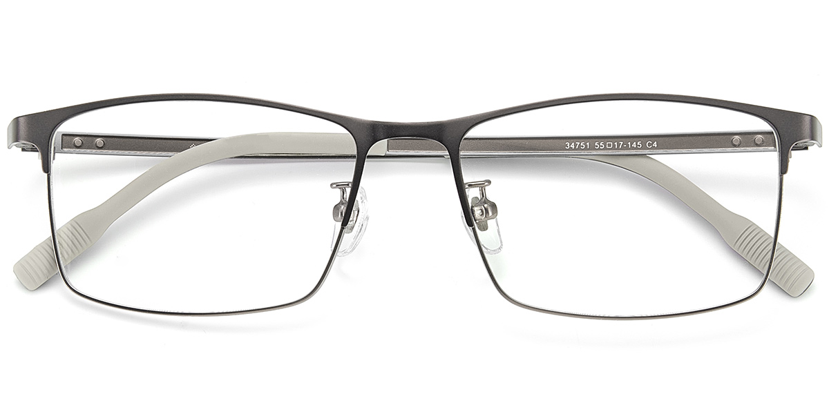 Rectangle Reading Glasses gun_metal