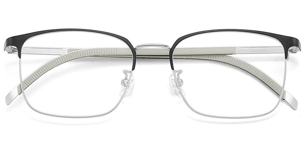 Square Reading Glasses black-silver