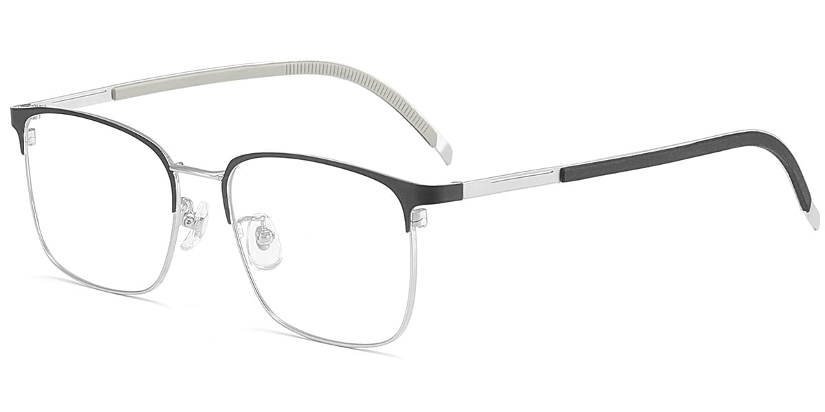 Square Reading Glasses black-silver