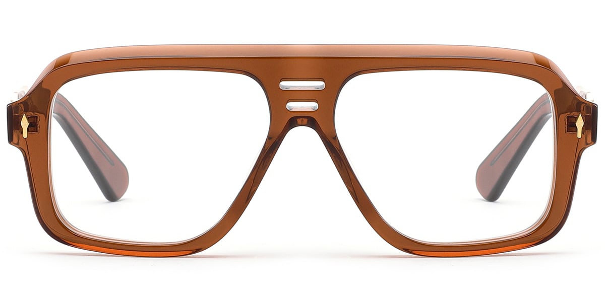 Acetate Square Reading Glasses translucent-brown
