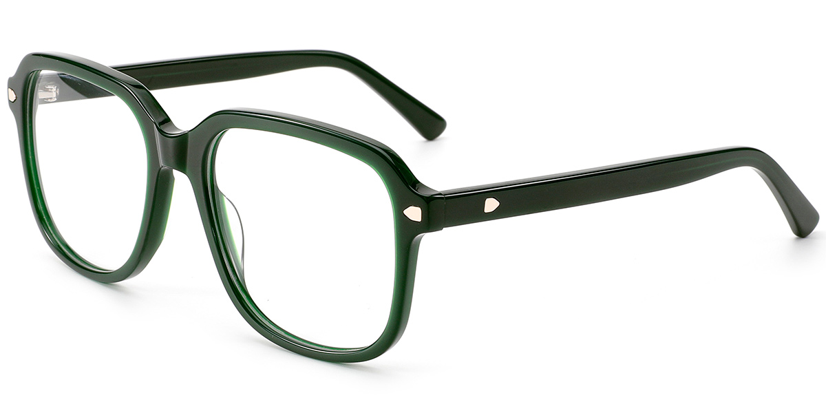 Acetate Square Reading Glasses green