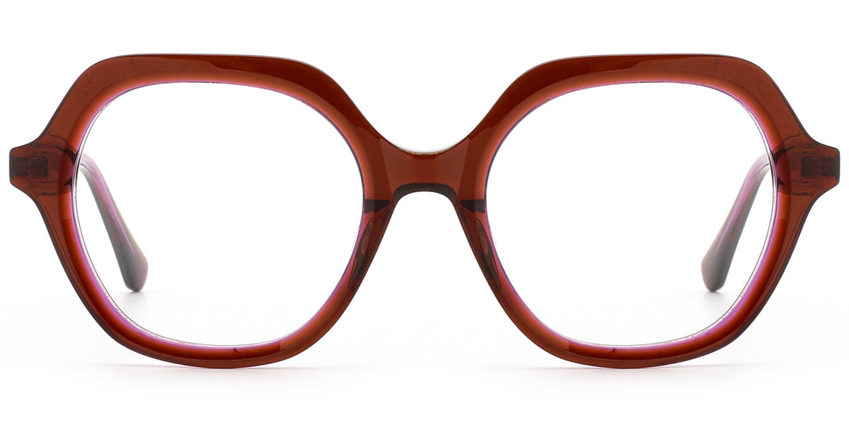 Acetate Square Reading Glasses translucent-red