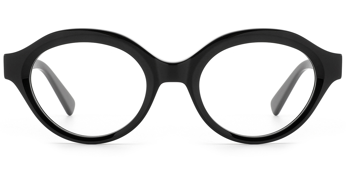 Acetate Oval Reading Glasses black