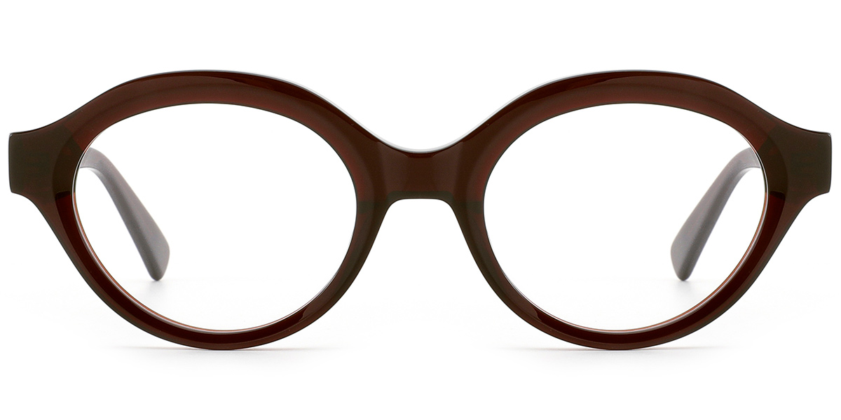Acetate Oval Reading Glasses brown