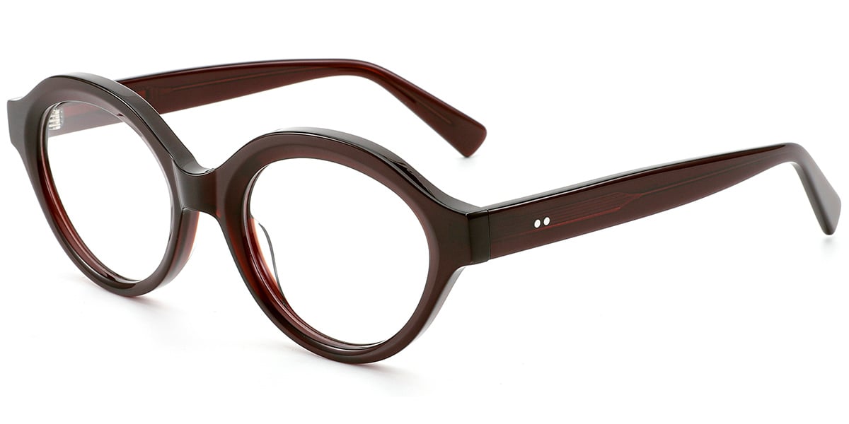 Acetate Oval Reading Glasses brown