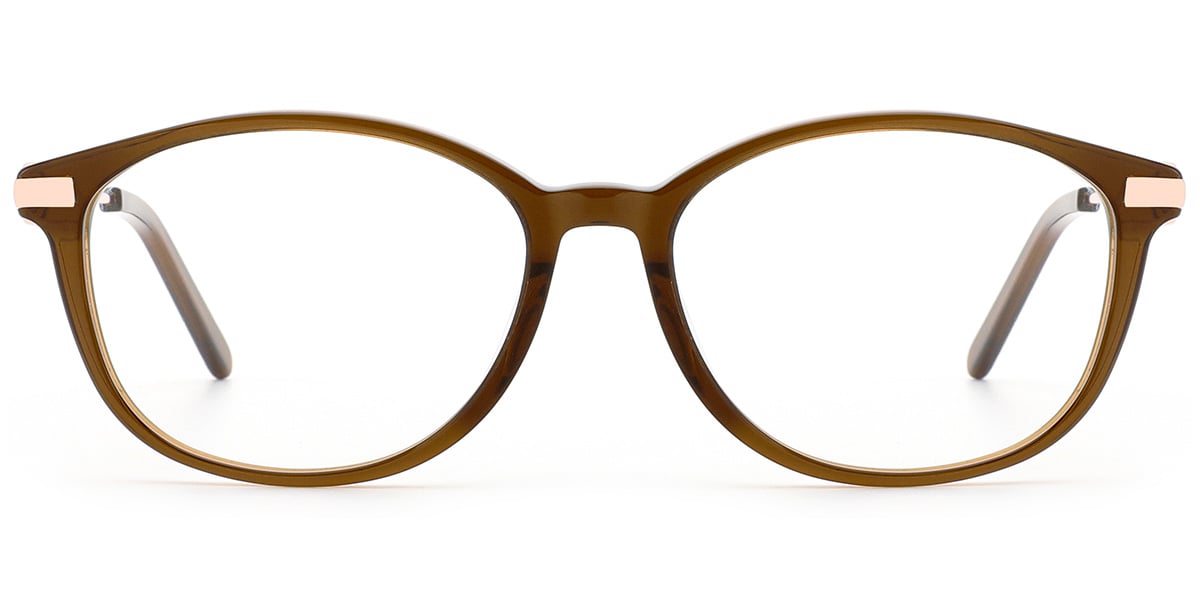 Acetate Oval Reading Glasses translucent-brown