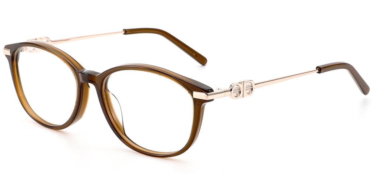 Acetate Oval Reading Glasses translucent-brown