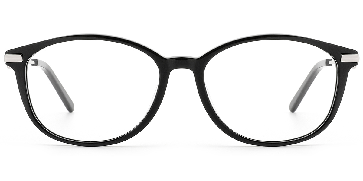 Acetate Oval Reading Glasses black