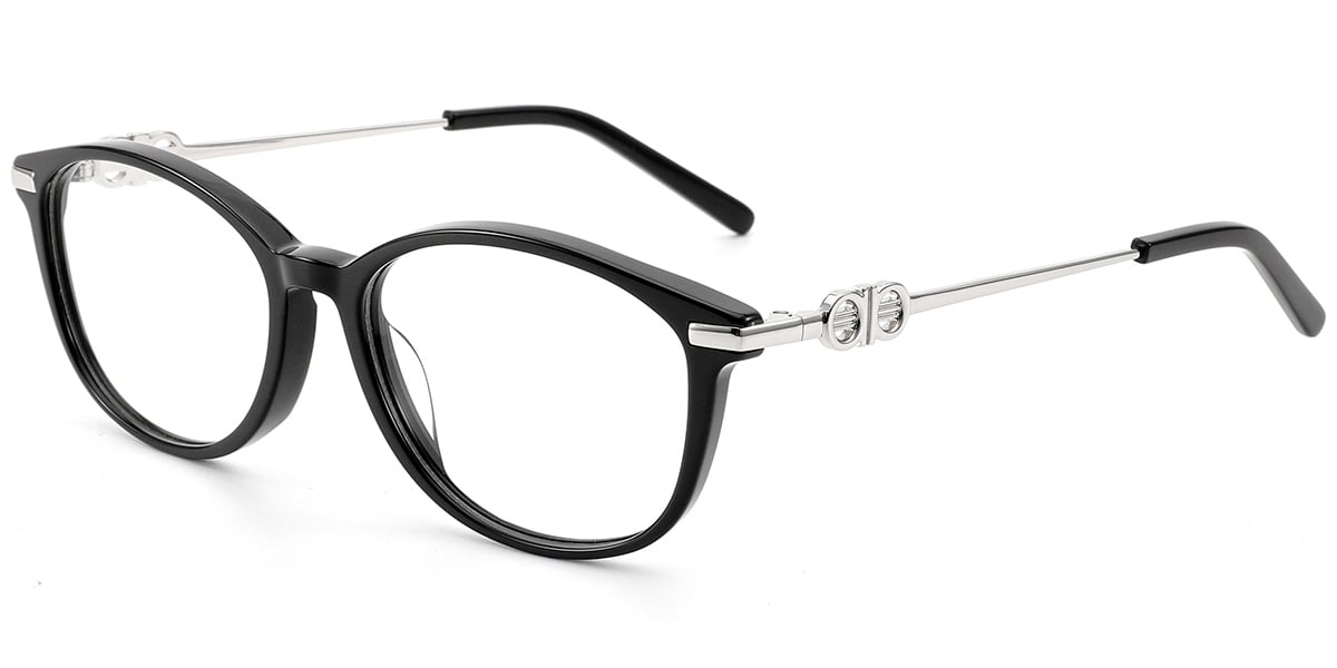 Acetate Oval Reading Glasses black