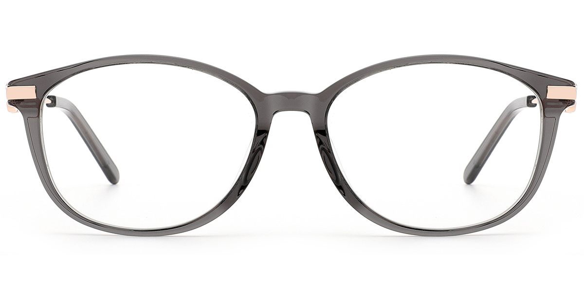Acetate Oval Reading Glasses translucent-grey