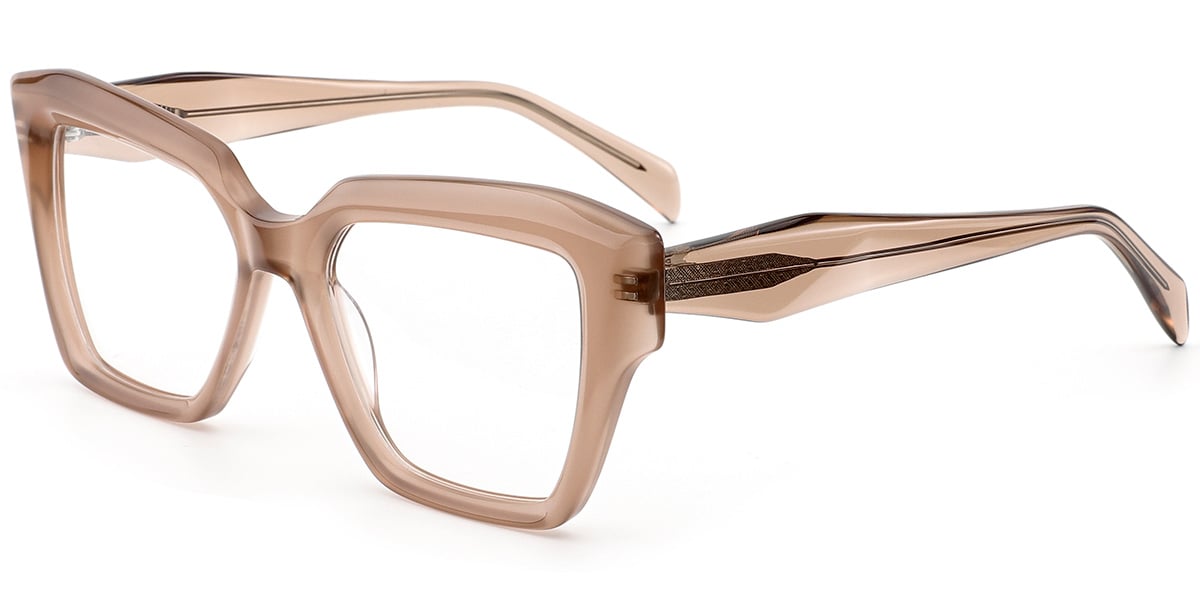 Acetate Square Reading Glasses translucent-brown