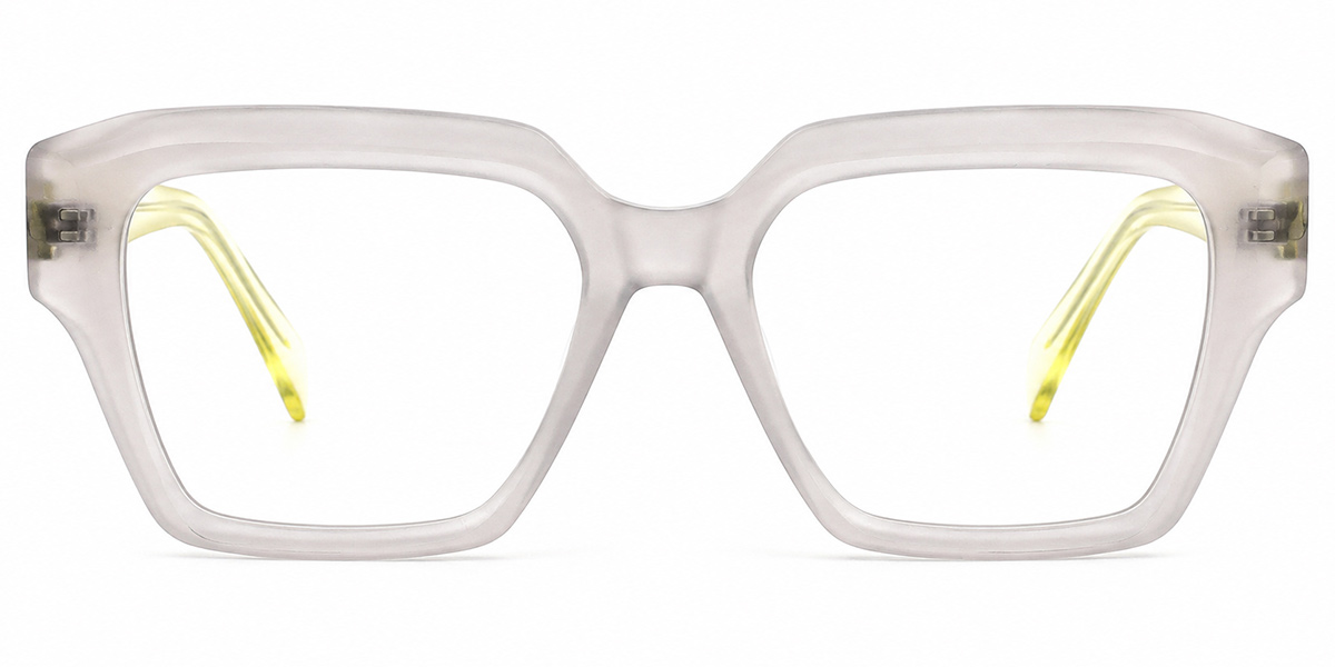 Acetate Square Reading Glasses translucent-grey