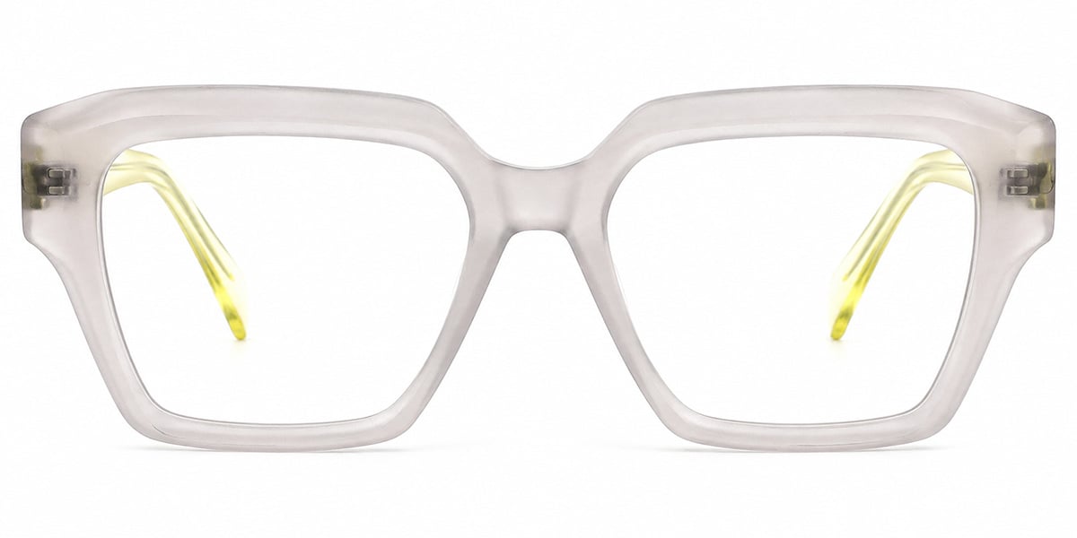 Acetate Square Reading Glasses translucent-grey