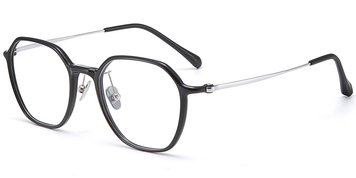 Titanium Square Reading Glasses black