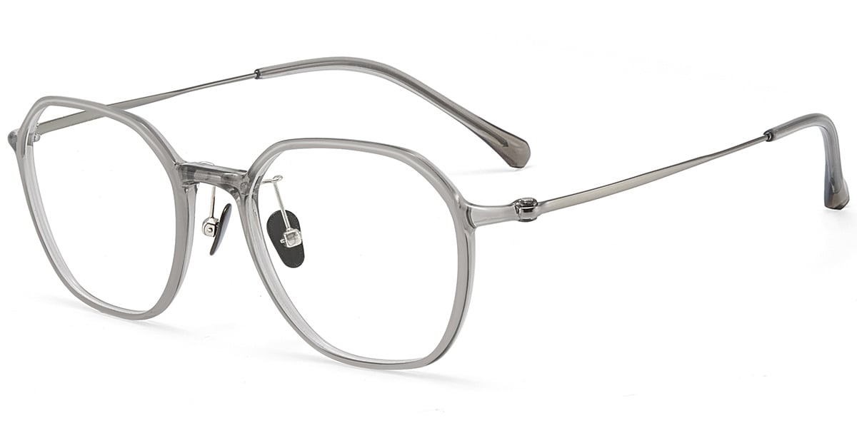 Titanium Square Reading Glasses translucent-grey