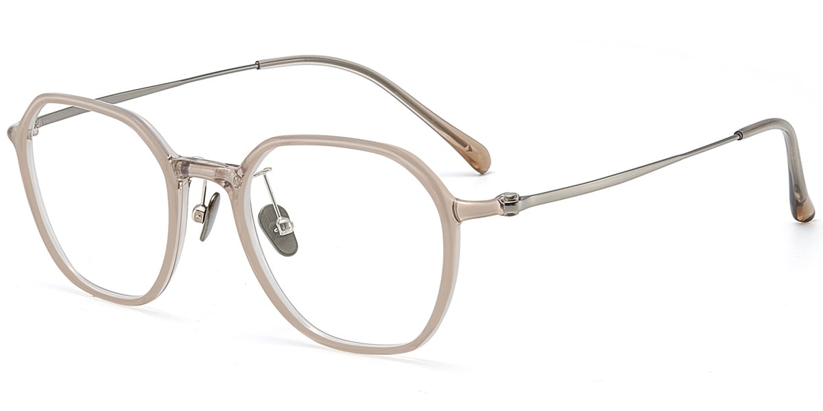 Titanium Square Reading Glasses translucent-brown