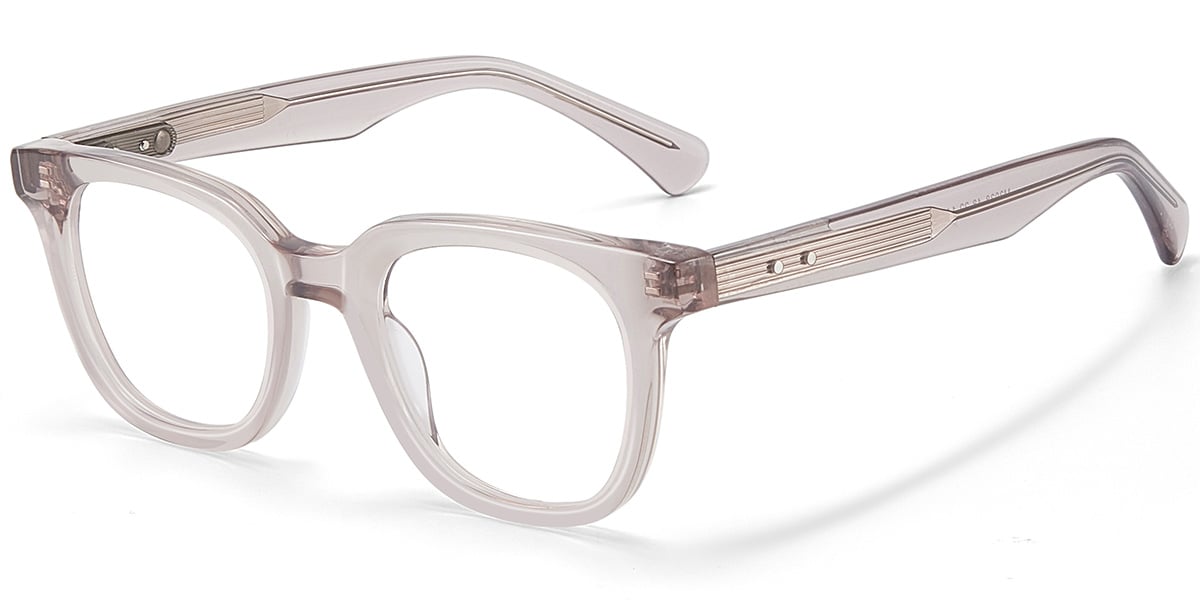 Acetate Square Reading Glasses translucent-pink