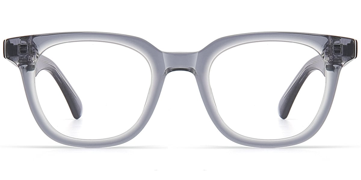 Acetate Square Reading Glasses translucent-grey