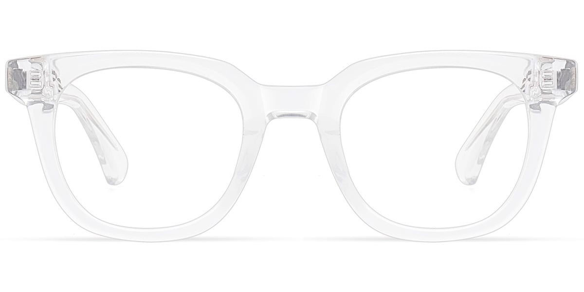 Acetate Square Reading Glasses translucent-white