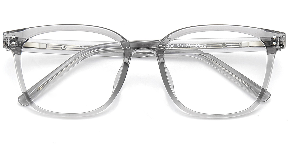 Acetate Square Reading Glasses translucent-grey
