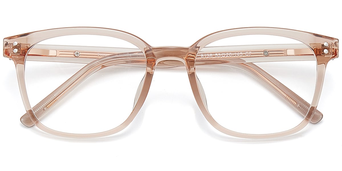 Acetate Square Reading Glasses translucent-pink