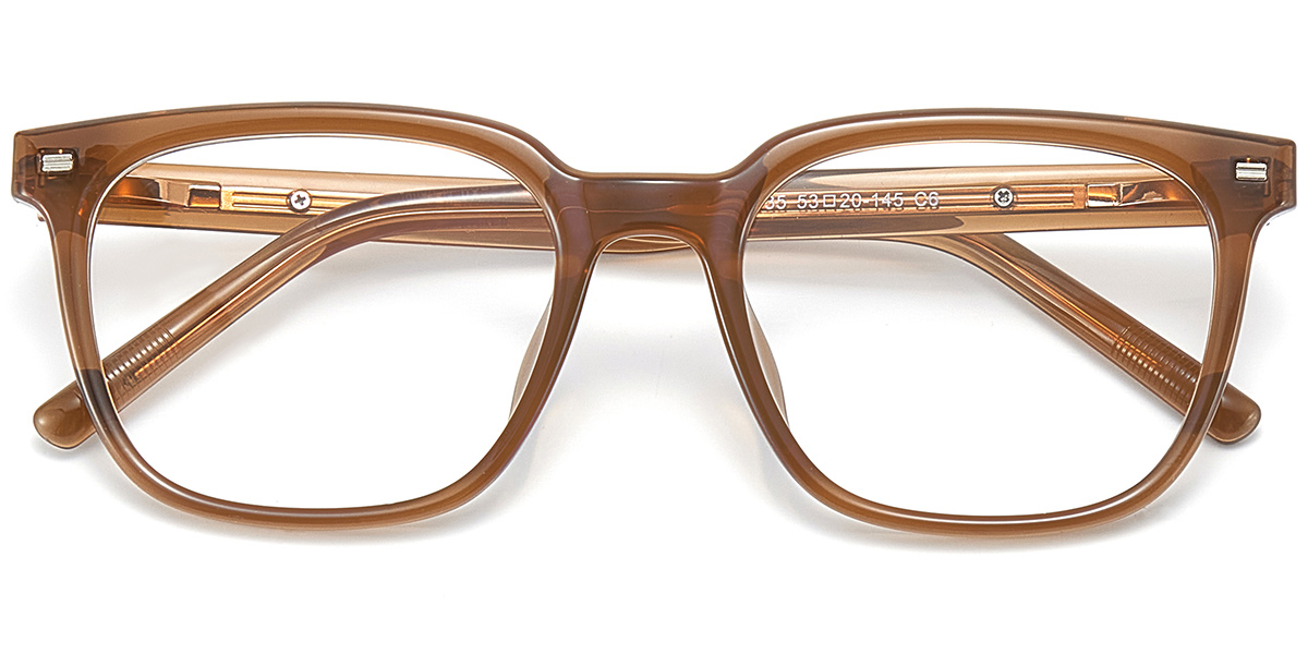 Acetate Square Reading Glasses translucent-brown
