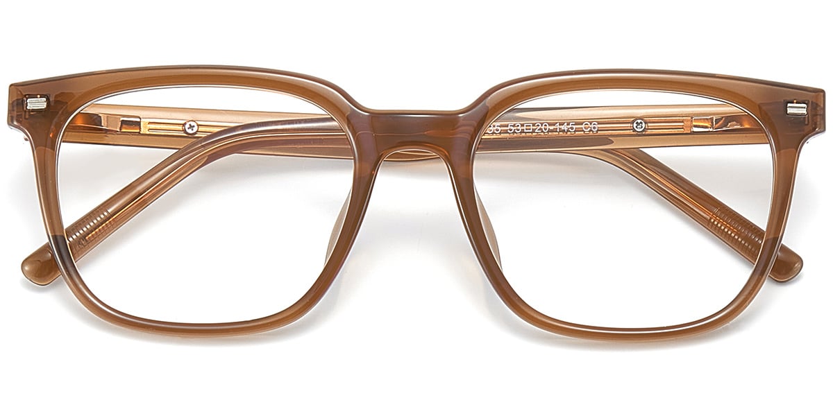 Acetate Square Reading Glasses translucent-brown