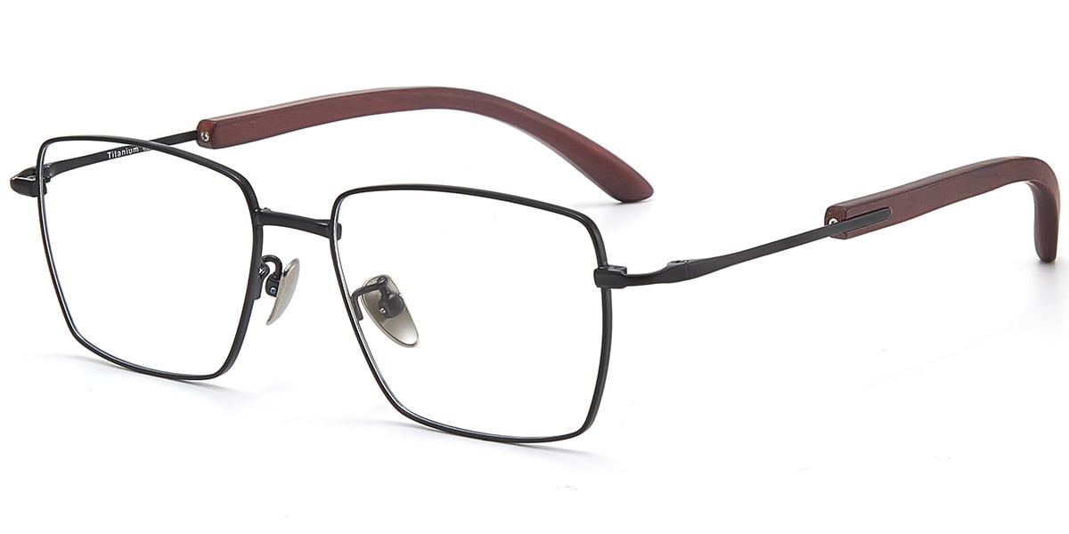 Titanium Rectangle Reading Glasses black