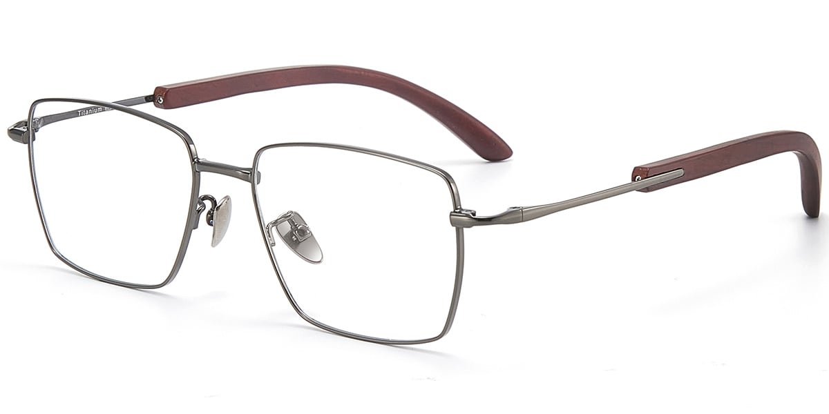 Titanium Rectangle Reading Glasses gun_metal
