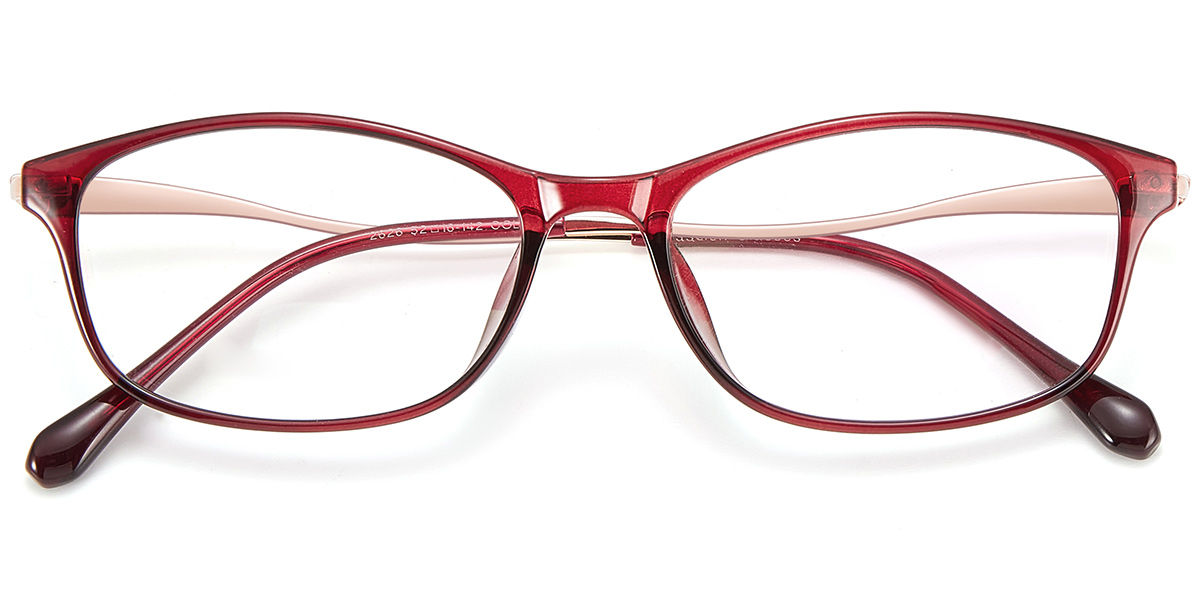 Acetate Rectangle Reading Glasses translucent-red