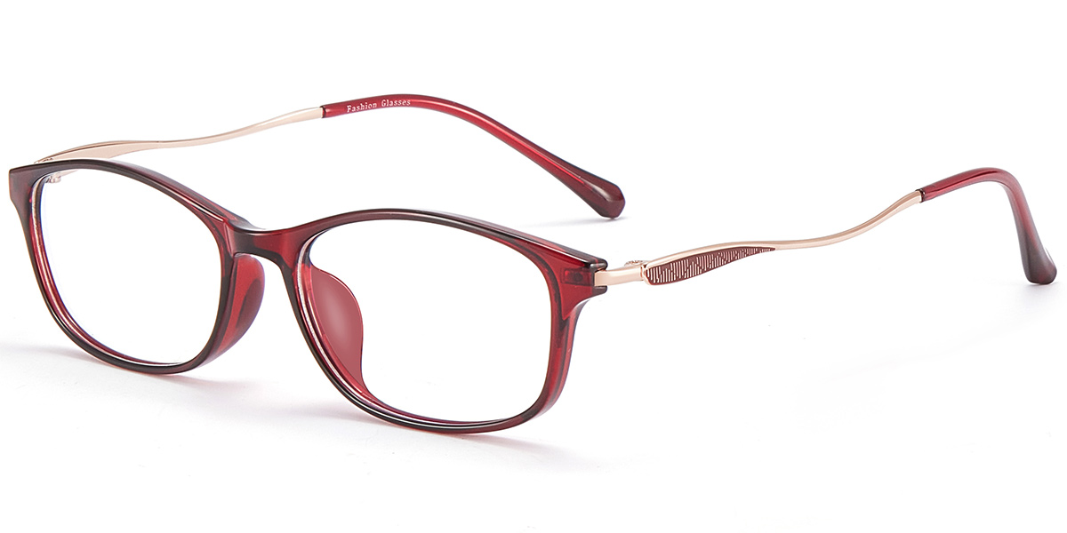 Acetate Rectangle Reading Glasses translucent-red