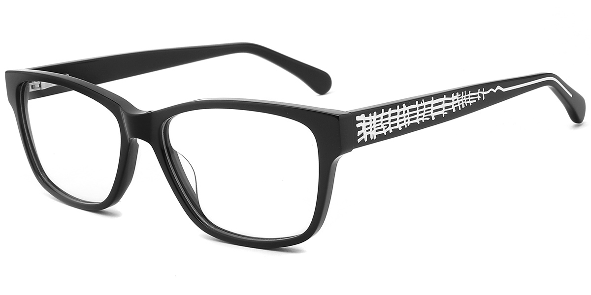 Acetate Rectangle Reading Glasses black