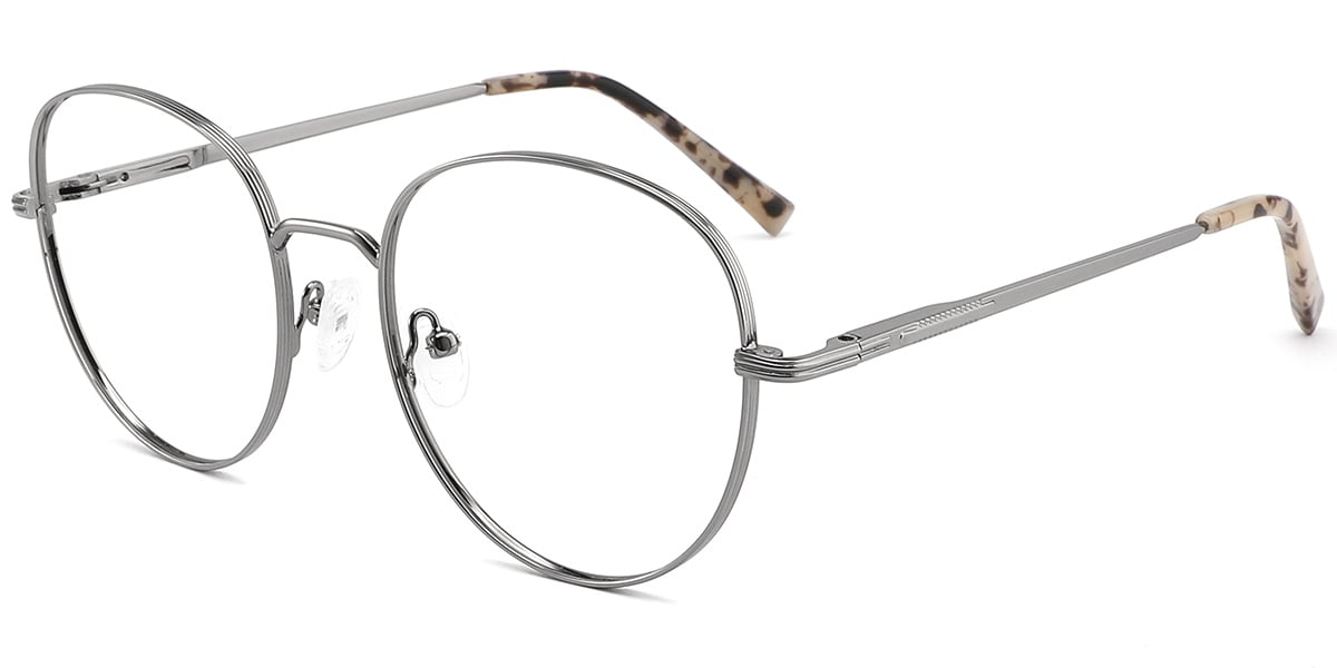 Acetate Round Reading Glasses silver