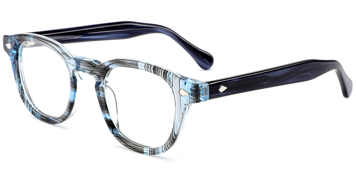 Acetate Square Reading Glasses pattern-blue