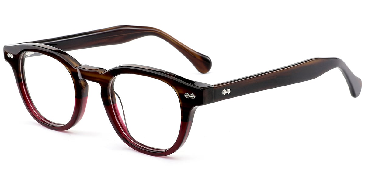 Acetate Square Reading Glasses pattern-red