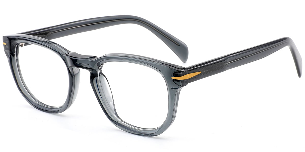 Acetate Square Reading Glasses translucent-grey