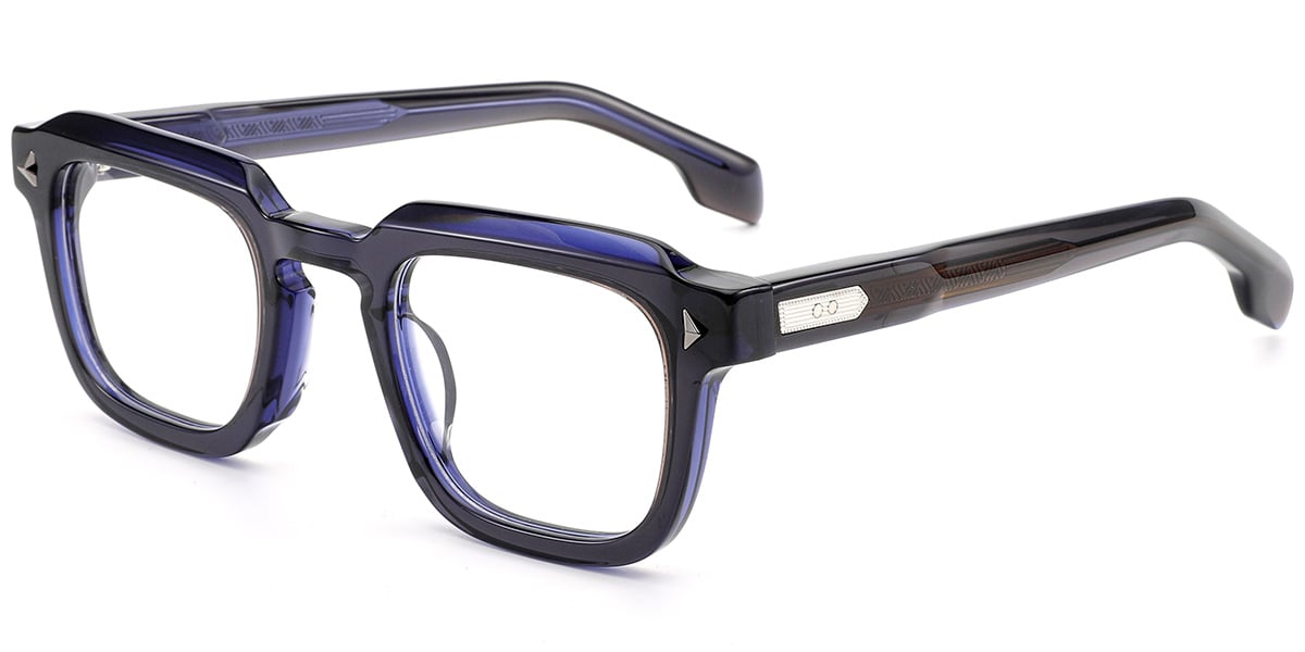 Acetate Square Reading Glasses blue