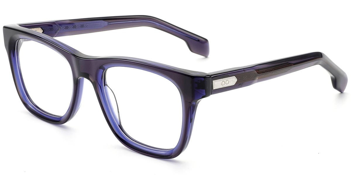 Acetate Square Reading Glasses translucent-purple