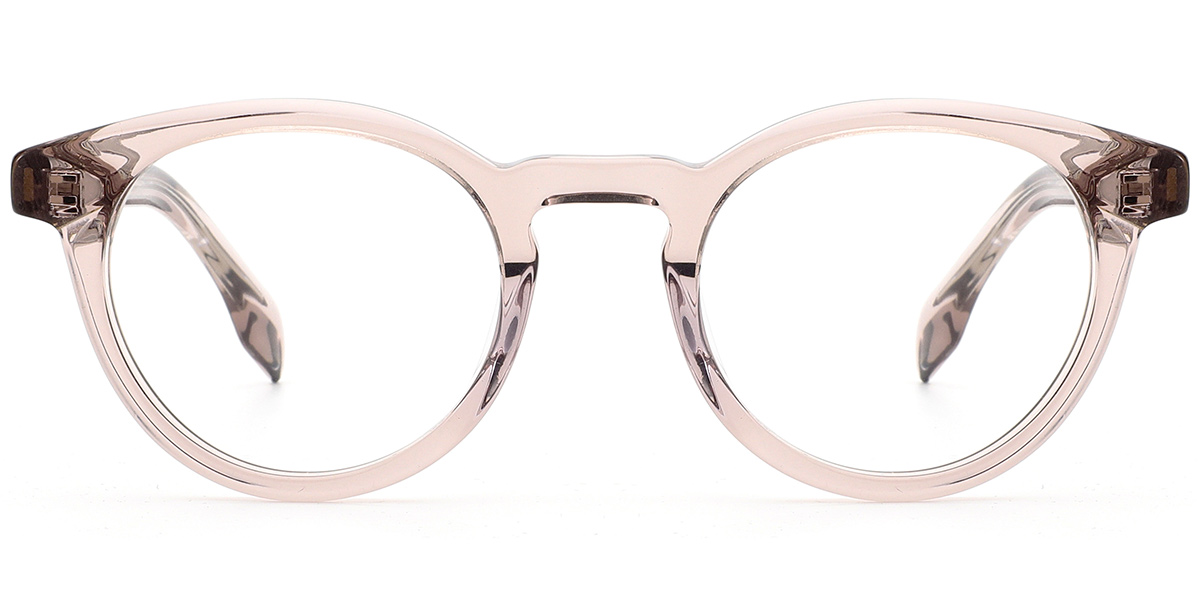Acetate Round Reading Glasses translucent-pink