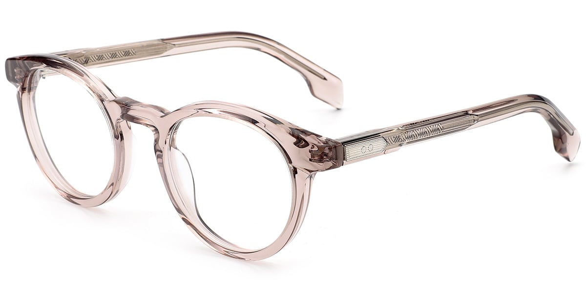 Acetate Round Reading Glasses translucent-pink