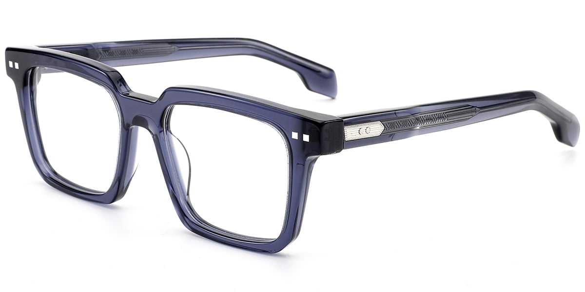 Acetate Square Reading Glasses translucent-blue