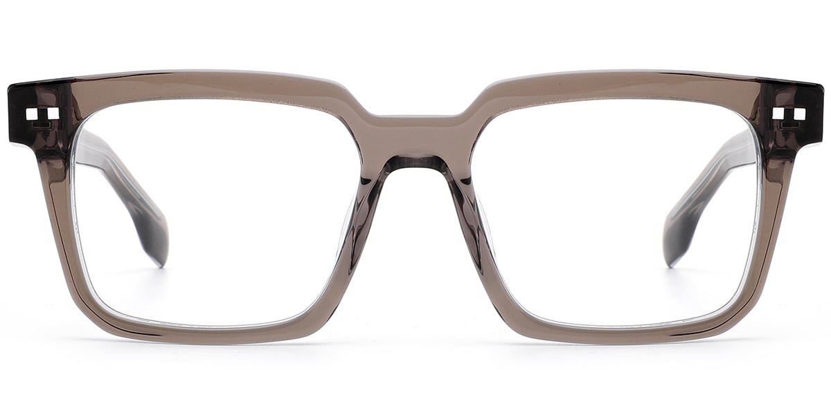 Acetate Square Reading Glasses translucent-brown