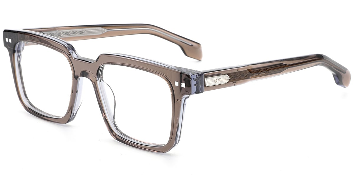 Acetate Square Reading Glasses translucent-brown