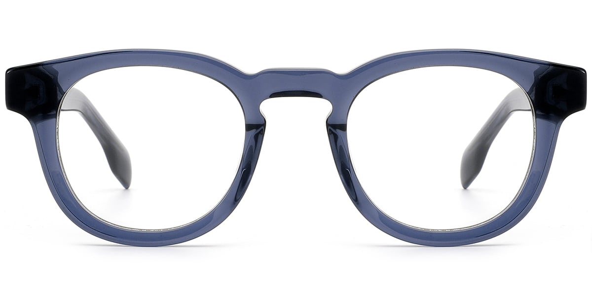 Acetate Square Reading Glasses translucent-blue