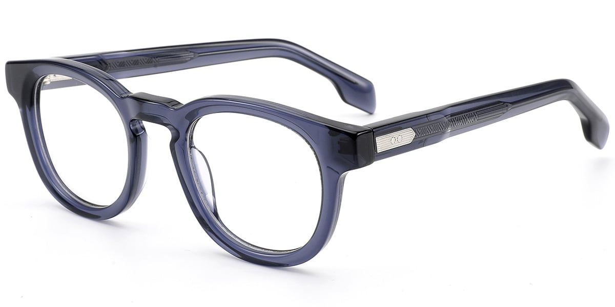 Acetate Square Reading Glasses translucent-blue