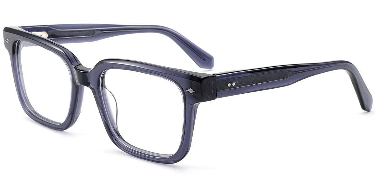 Acetate Square Reading Glasses translucent-blue