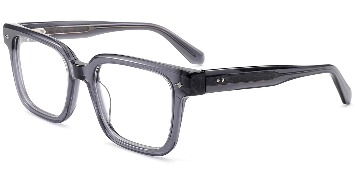 Acetate Square Reading Glasses translucent-grey